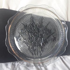 Depression Glass Iris Plate